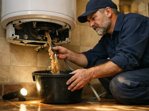 Illustration: a technician inspecting a Nova appliance